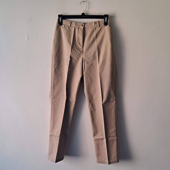 Lands' End Greenish Khaki High Rise Elastic Waist Straigh Leg Pant - 8 X 30 - Picture 3 of 9